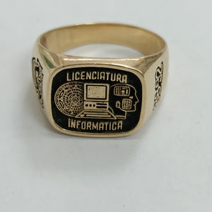 ANILLO DE GRADUACIÓN ORO 14 K 11 GRMS (SEMINUEVO)