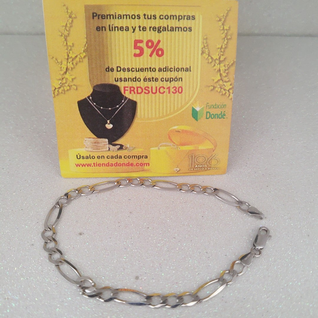 PULSERA ORO BLANCO 14 K 6.4 GRMS (SEMINUEVO)