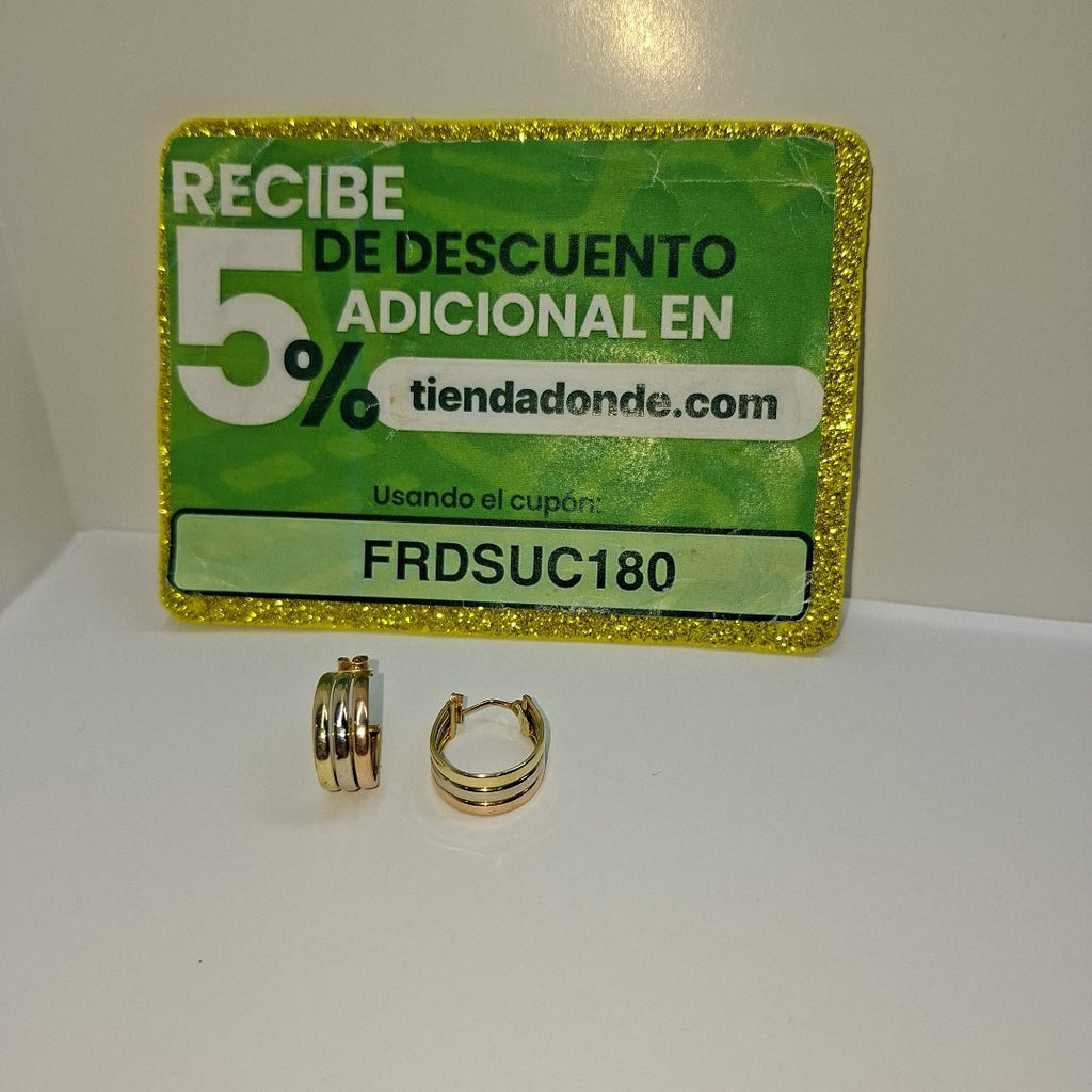 ARRACADAS PAR ORO COMBINADO 14 K 3,60 GRMS (SEMINUEVO)