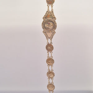 K1 6,60 GRMS 10 K ESPECIFICACIONES COMPLEMENTARIAS PULSERA CON DIJES RELIGIOSOS (SEMINUEVO)