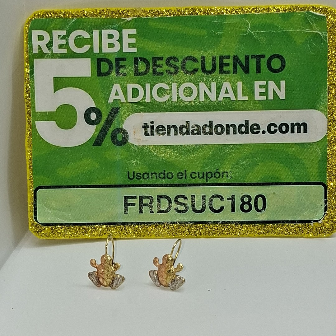 ARETES PAR ORO COMBINADO 14 K 1,20 GRMS (SEMINUEVO)