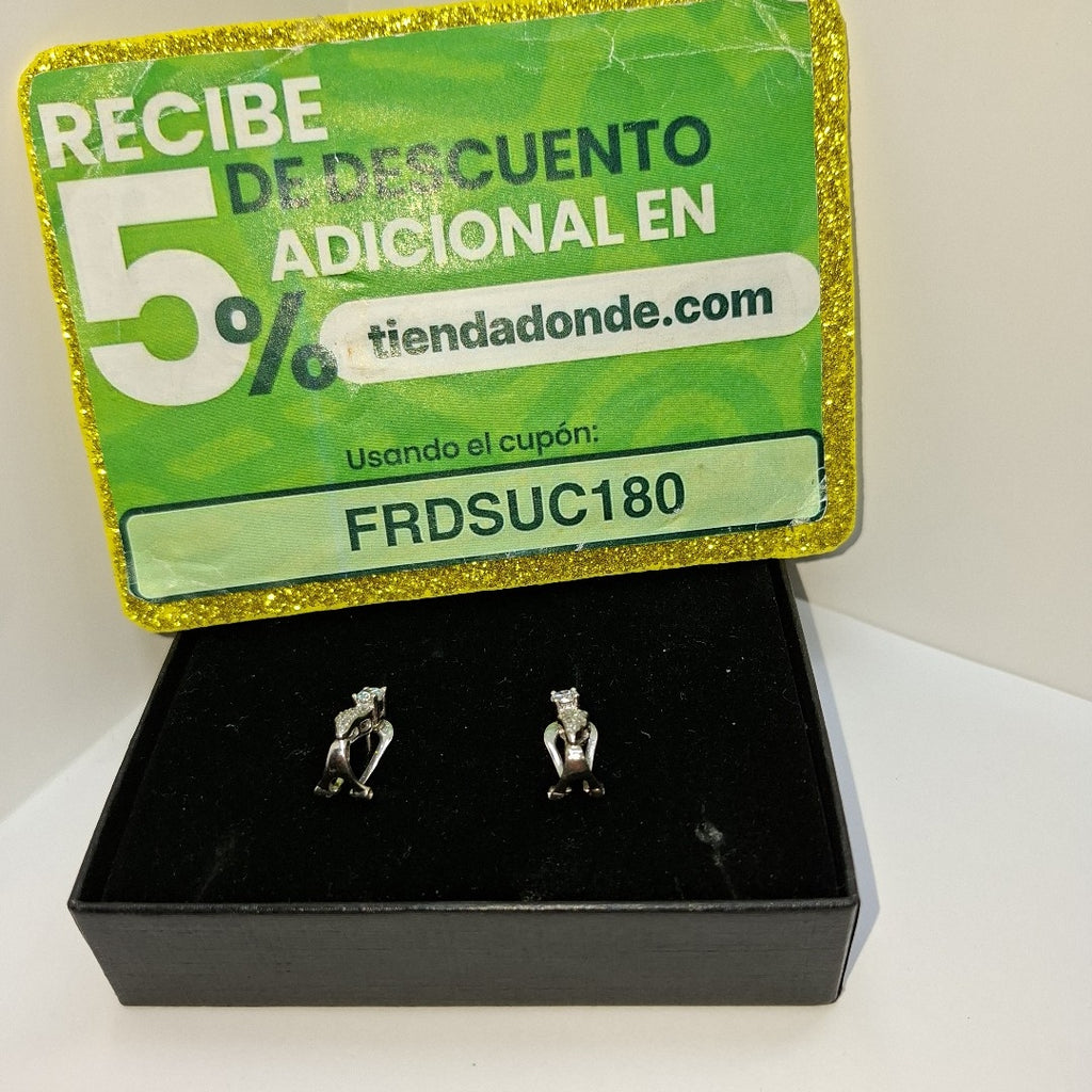 ARETES PAR ORO BLANCO 14 K 3,40 GRMS (SEMINUEVO)