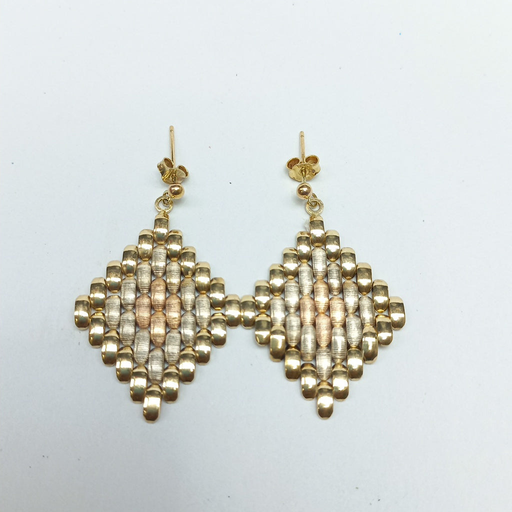 ARETES PAR ORO,ORO COMBINADO 14 K 7,00 GRMS (SEMINUEVO)