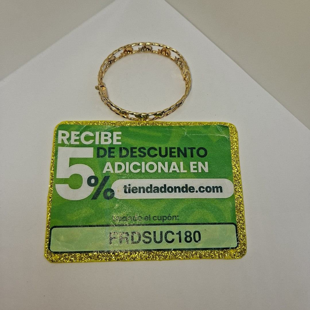 PULSERA RIGIDA ORO COMBINADO 14 K 9.6 GRMS (SEMINUEVO)