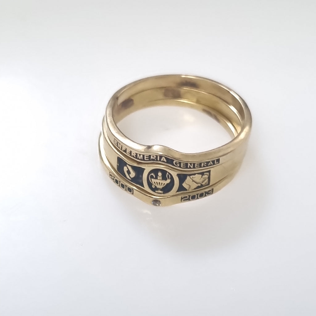 ANILLO DE GRADUACIÓN ORO 14 K 5.5 GRMS (SEMINUEVO)