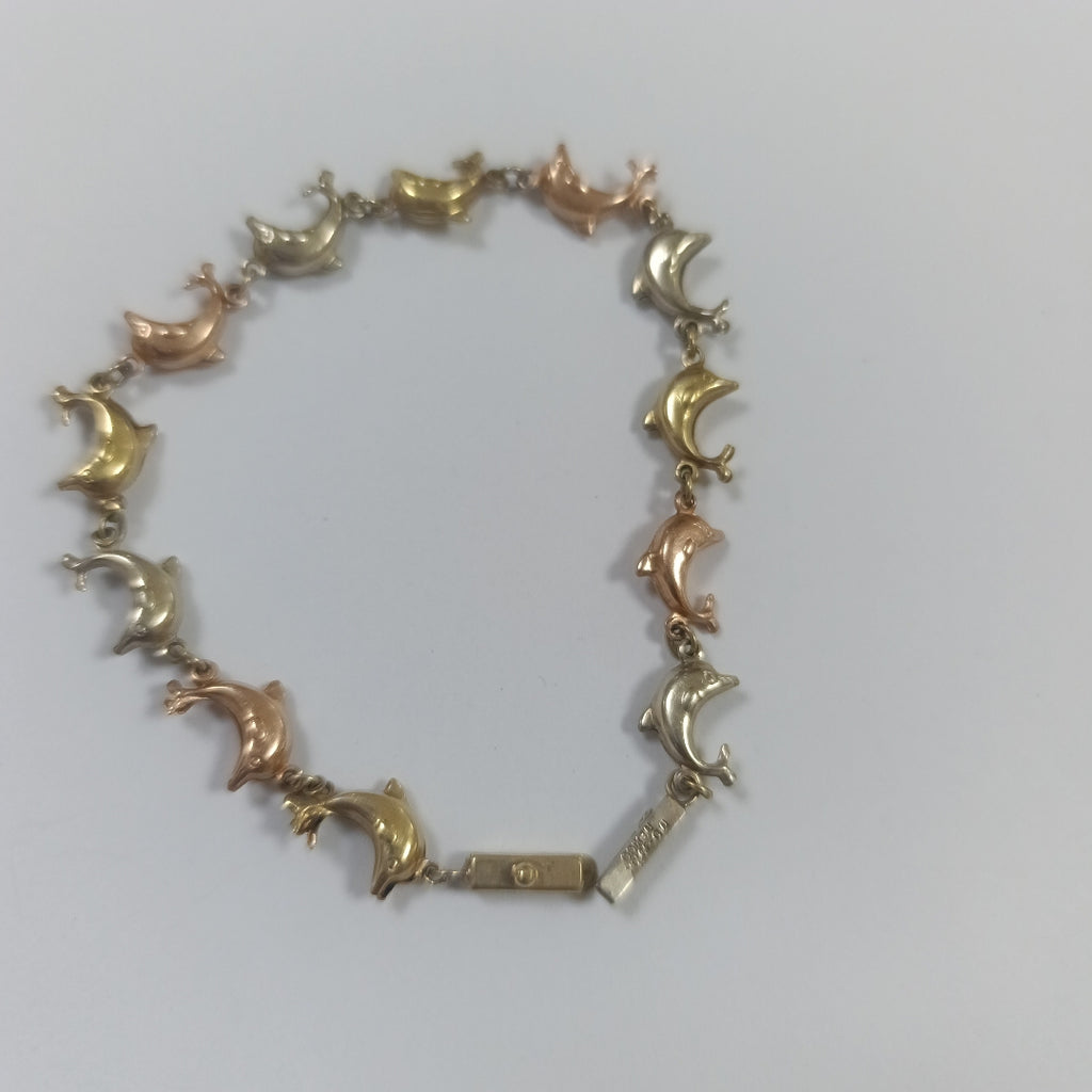 PULSERA ORO COMBINADO 10 K 5.6 GRMS (SEMINUEVO)