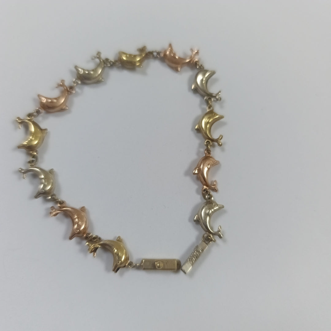 PULSERA ORO COMBINADO 10 K 5.6 GRMS (SEMINUEVO)