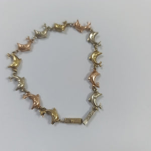 PULSERA ORO COMBINADO 10 K 5.6 GRMS (SEMINUEVO)