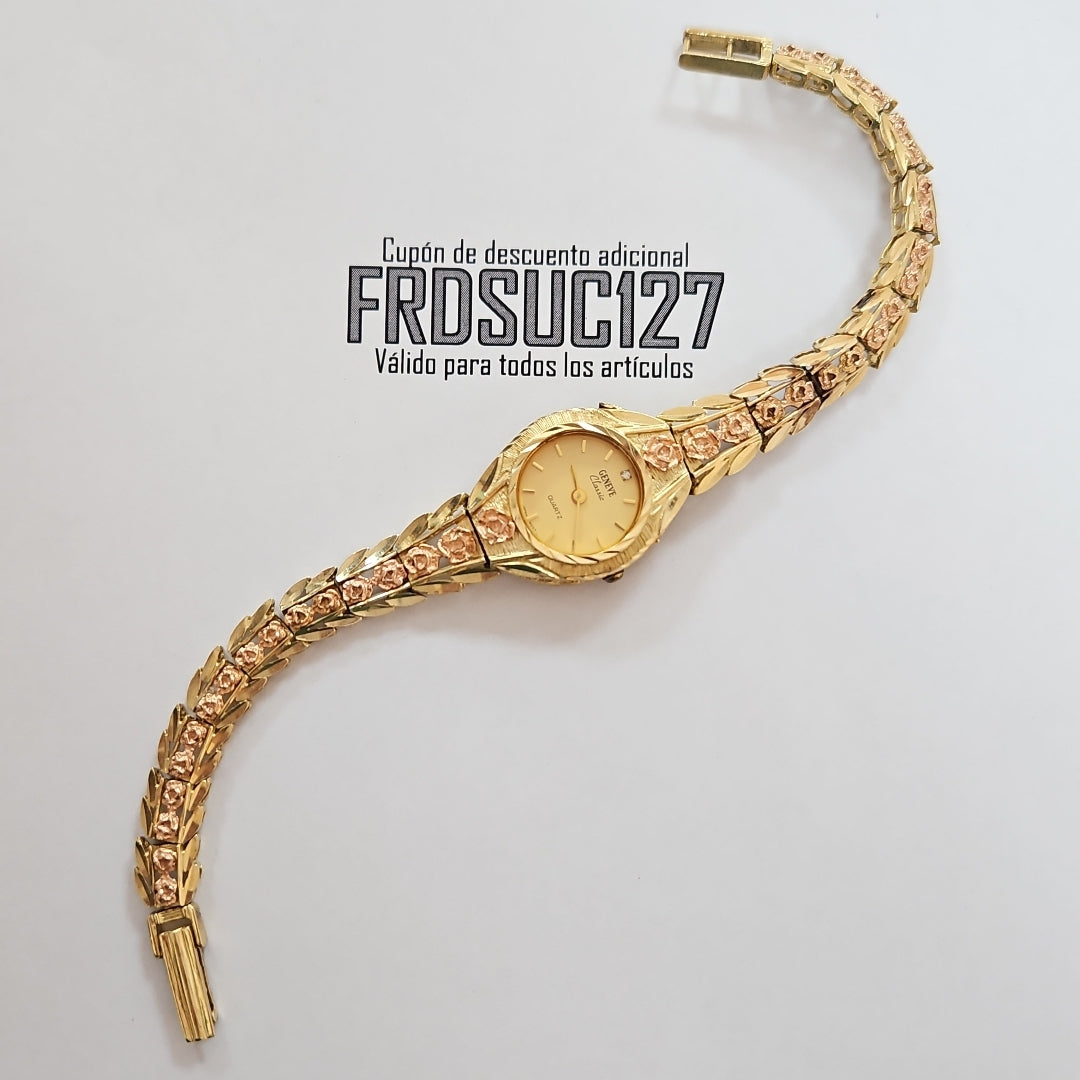 RELOJ CAJA ACERO PULSO ORO ORO 14 K 25.7 GRMS (SEMINUEVO)