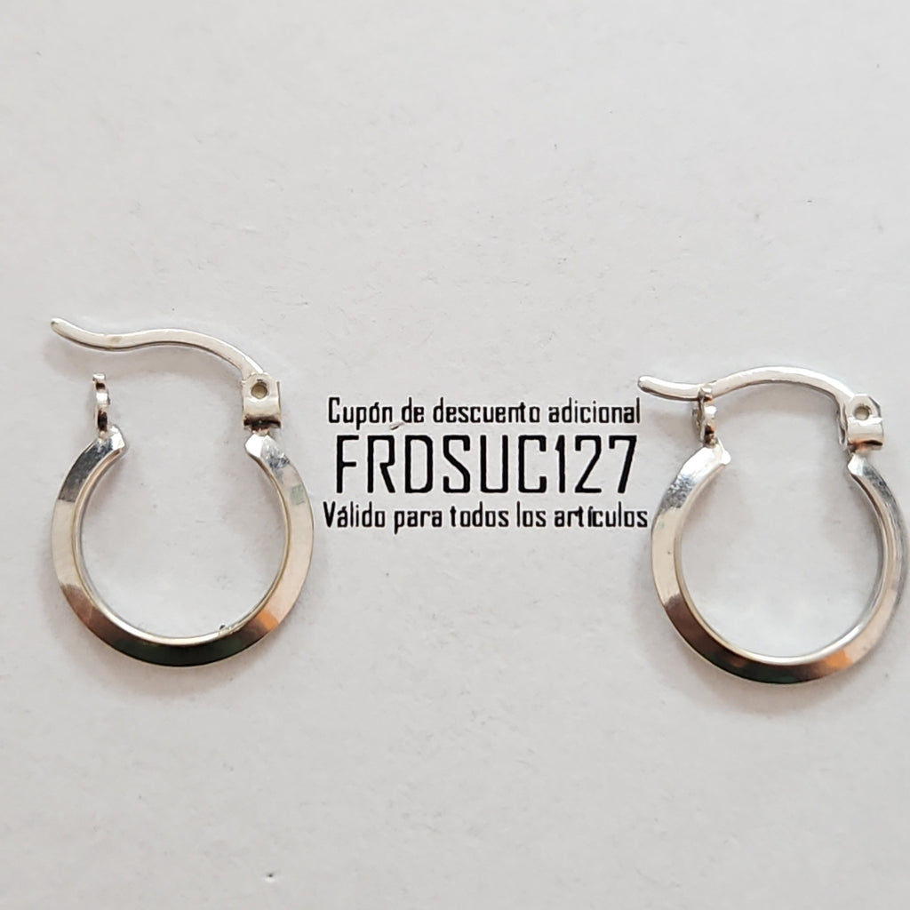 ARRACADAS PAR ORO BLANCO 14 K 1.1 GRMS (SEMINUEVO)
