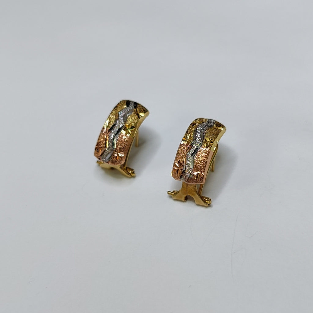 ARETES PAR ORO COMBINADO 12 K 1.6 GRMS (SEMINUEVO)