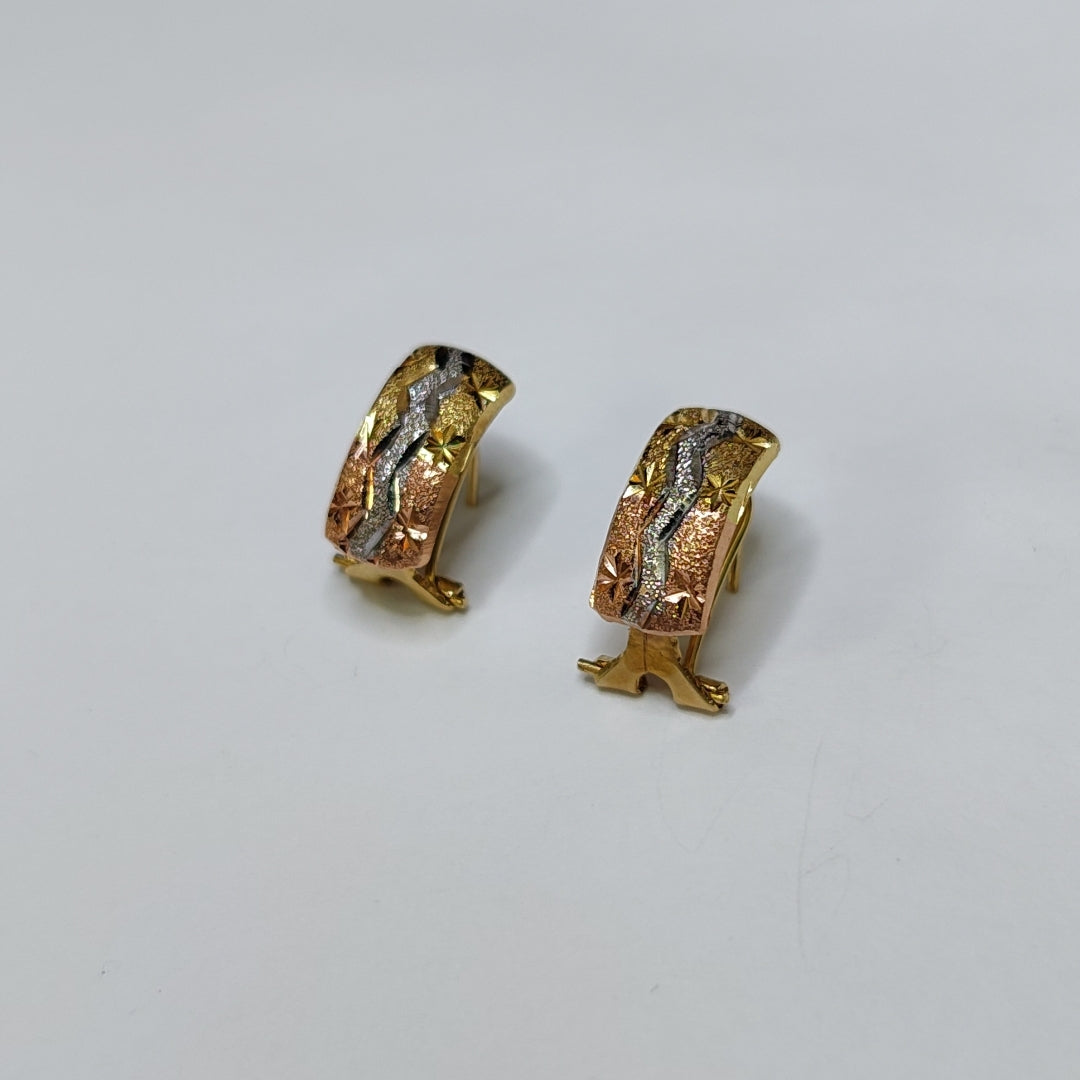 ARETES PAR ORO COMBINADO 12 K 1.6 GRMS (SEMINUEVO)