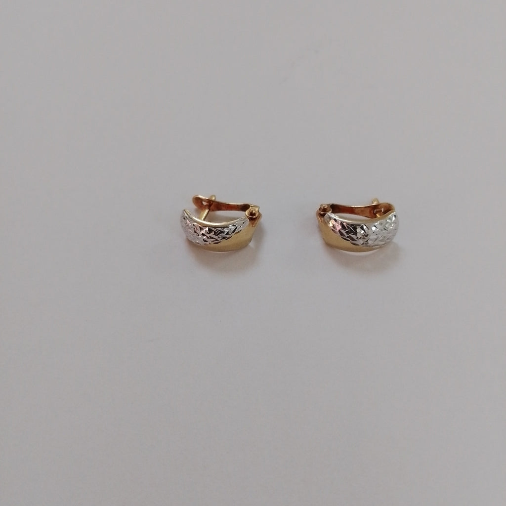 ARETES PAR ORO COMBINADO 10 K 1.3 GRMS (SEMINUEVO)