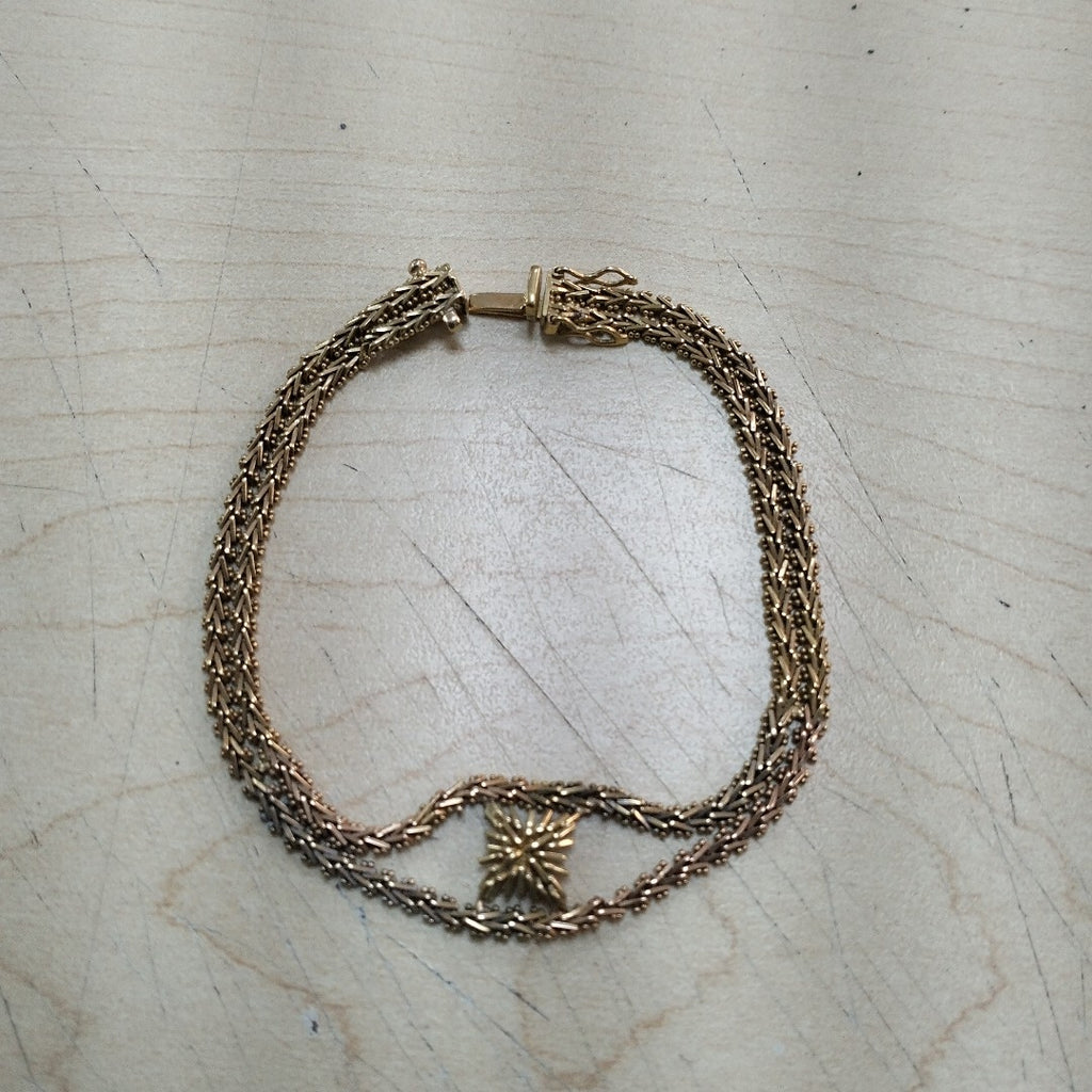 PULSERA ORO COMBINADO 16K 12.4 GRMS (SEMINUEVO)