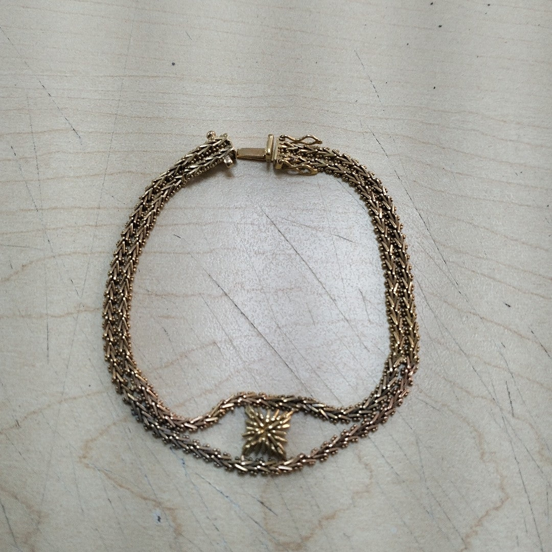 PULSERA ORO COMBINADO 16K 12.4 GRMS (SEMINUEVO)