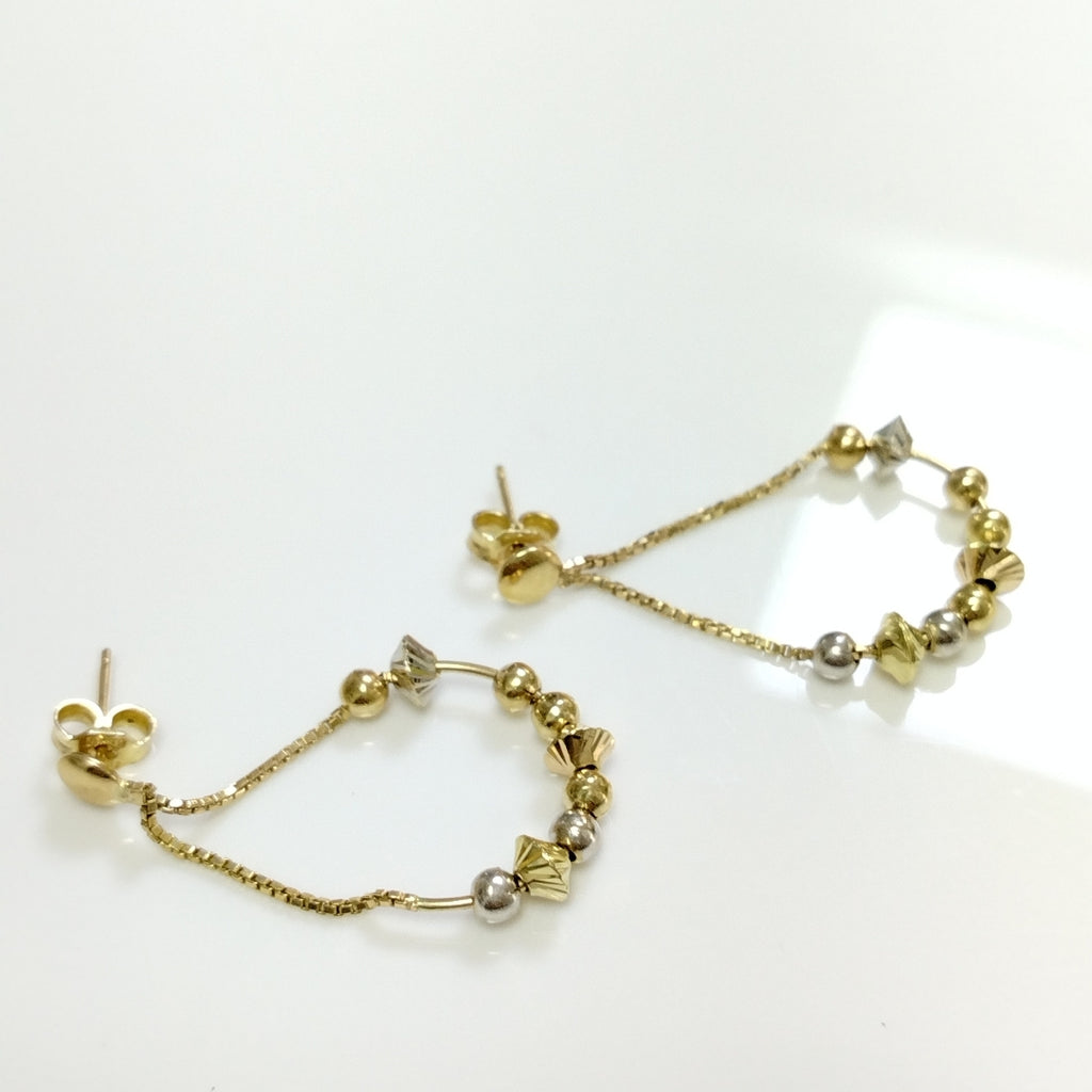 BROQUELES PAR ORO COMBINADO 14 K 3 GRMS (SEMINUEVO)