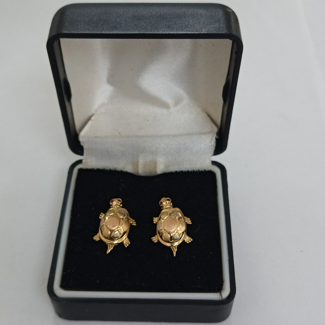 BROQUELES PAR ORO COMBINADO 14 K 4,40 GRMS (SEMINUEVO)