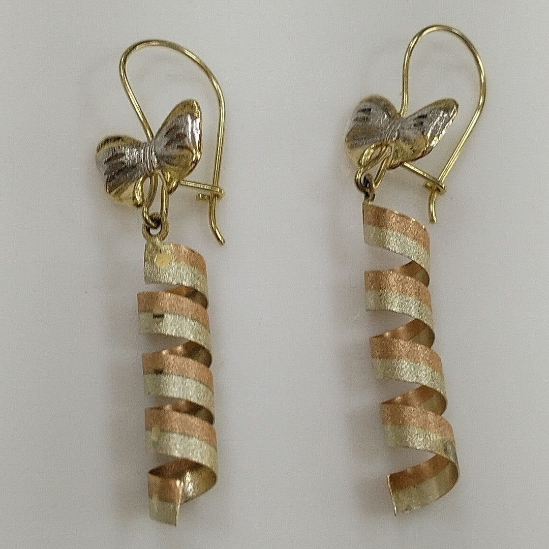 ARETES PAR ORO, ORO COMBINADO 10 K 1.7 GRMS (SEMINUEVO)