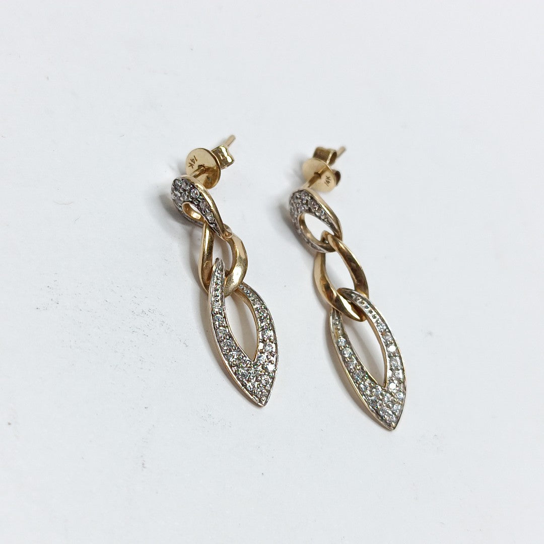 ARETES PAR ORO 14 K 2,80 GRMS (SEMINUEVO)