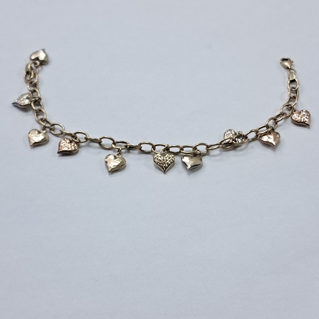 PULSERA ORO COMBINADO 10 K 6.4 GRMS (SEMINUEVO)
