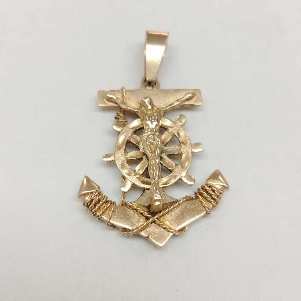 CRISTO EN ANCLA ORO 14 K 5,60 GRMS (SEMINUEVO)