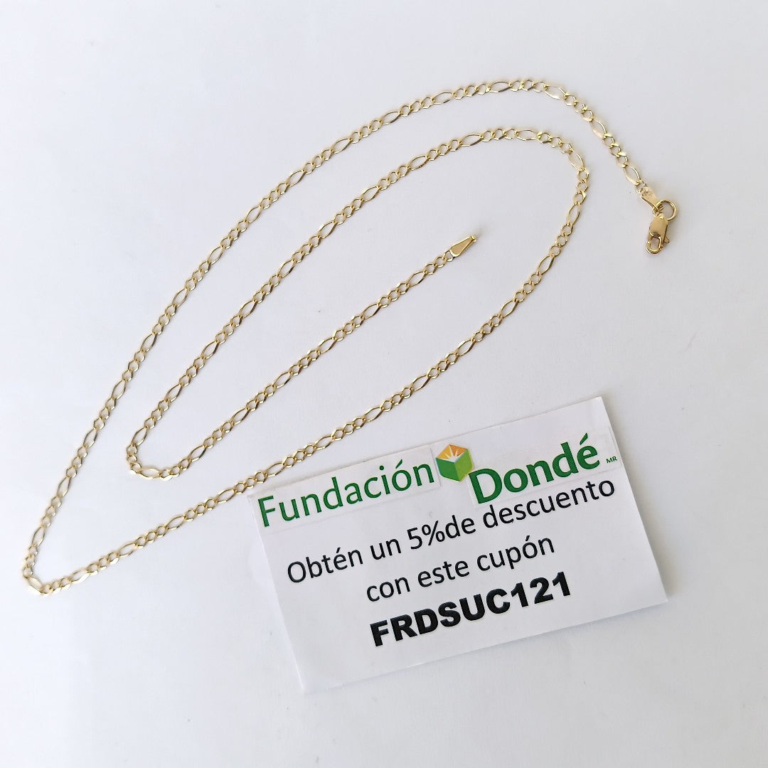 CADENA 3 X 1 3.81GR 55 CM 14K (NUEVO)