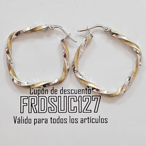ARRACADAS PAR ORO COMBINADO 14 K 2.2 GRMS (SEMINUEVO)