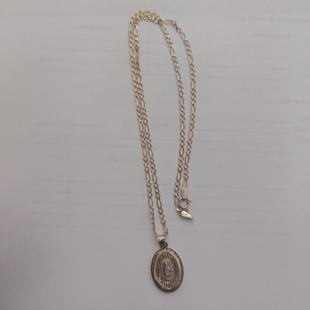CADENA, MEDALLA RELIGIOSA ORO, ORO COMBINADO 10 K 3.9 GRMS (SEMINUEVO)
