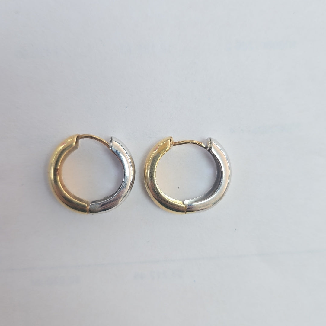ARRACADAS PAR ORO, ORO BLANCO 14 K 3.3 GRMS (SEMINUEVO)