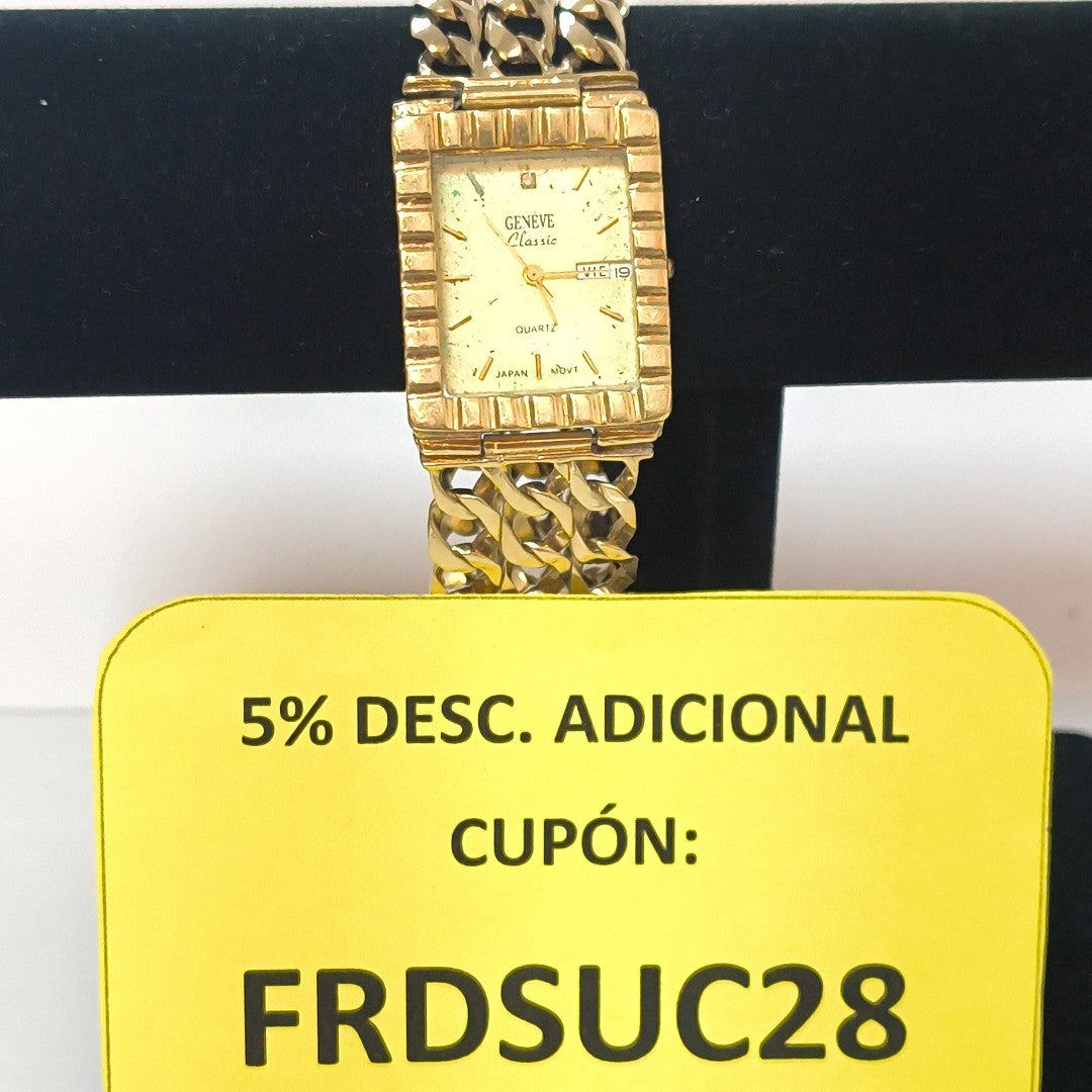 RELOJ CAJA ACERO PULSO ORO ORO 14 K 63.5 GRMS (SEMINUEVO)