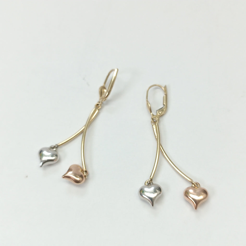 ARETES PAR ORO COMBINADO 14 K 3.1 GRMS (SEMINUEVO)