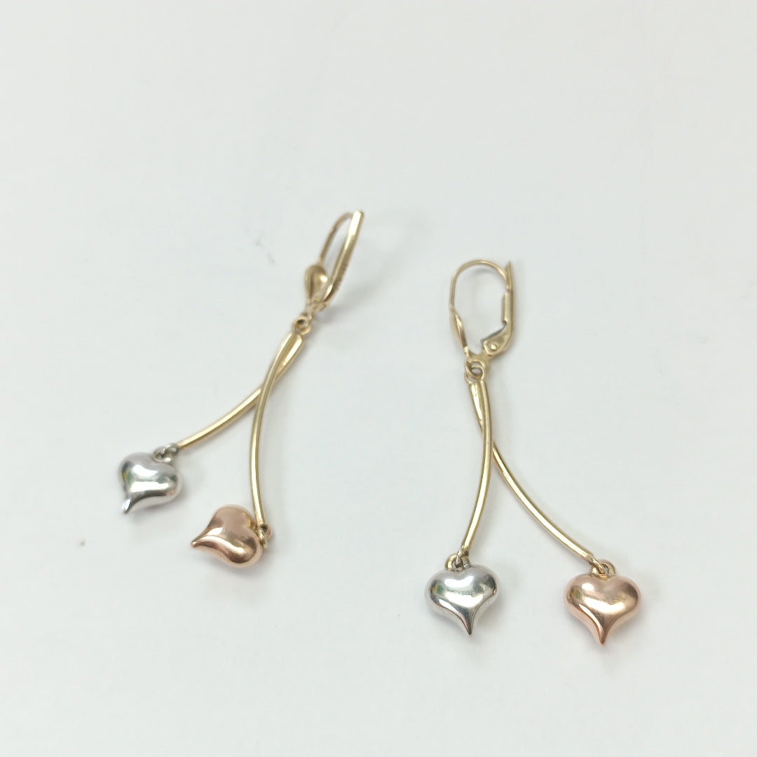 ARETES PAR ORO COMBINADO 14 K 3.1 GRMS (SEMINUEVO)