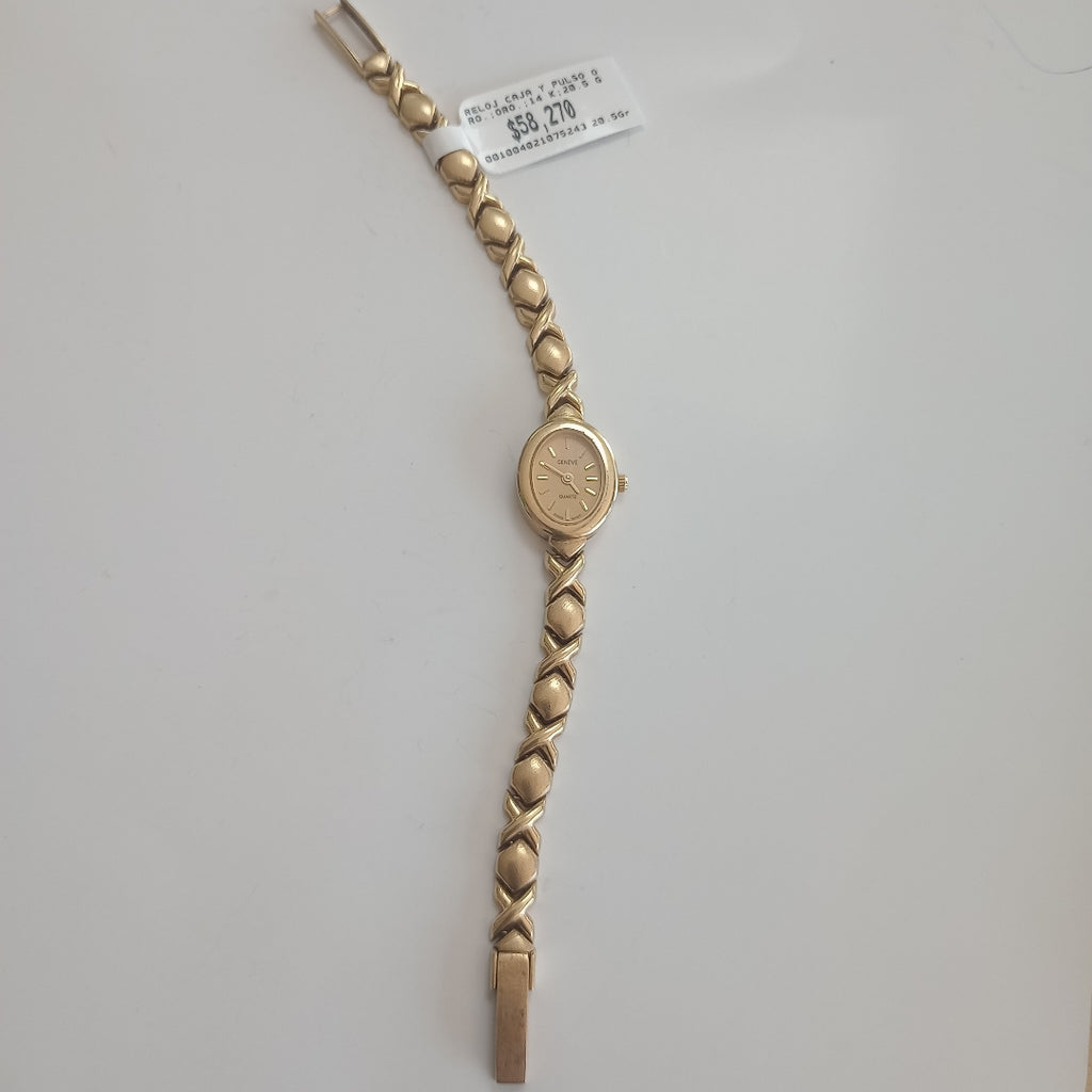 RELOJ CAJA Y PULSO ORO ORO 14 K 20.5 GRMS (SEMINUEVO)