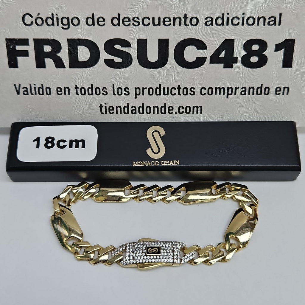 PULSERA MONACO ORO 10K 8.1 (NUEVO)