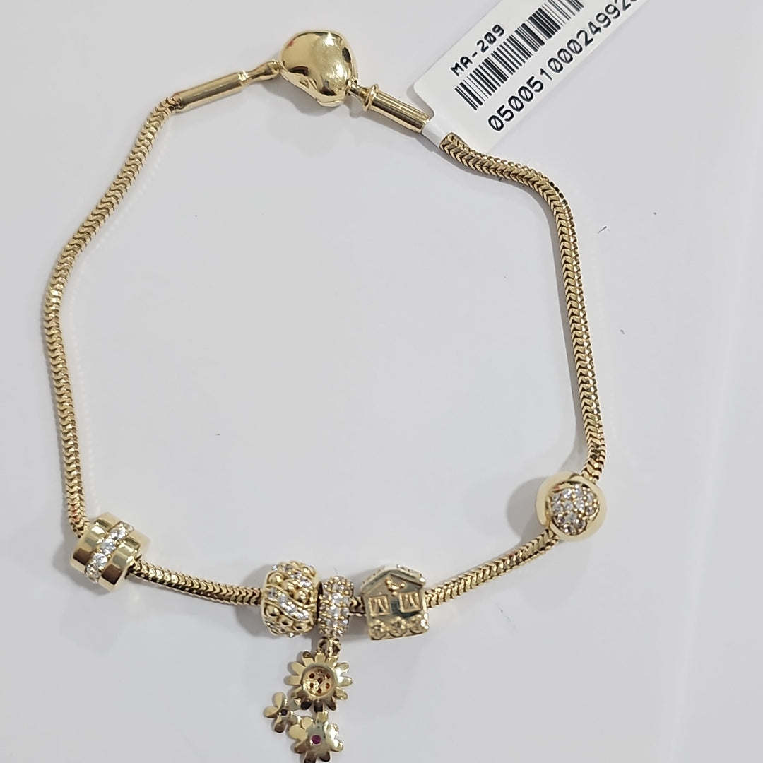 PULSERA CHARM ORO 14K 8.5 (NUEVO)