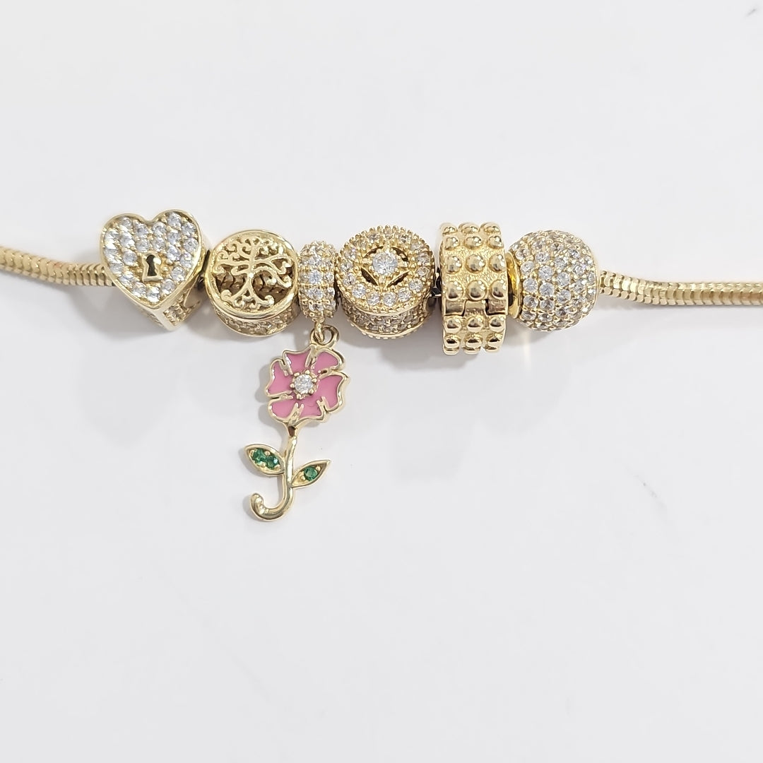 PULSERA CHARM ORO 14K 13 (NUEVO)