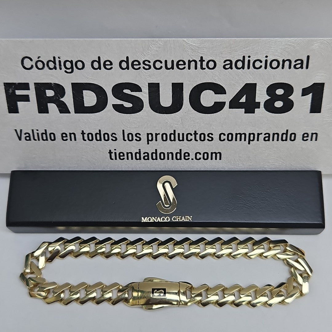 PULSERA CABALLERO MONACO ORO 14K 10.7 (NUEVO)