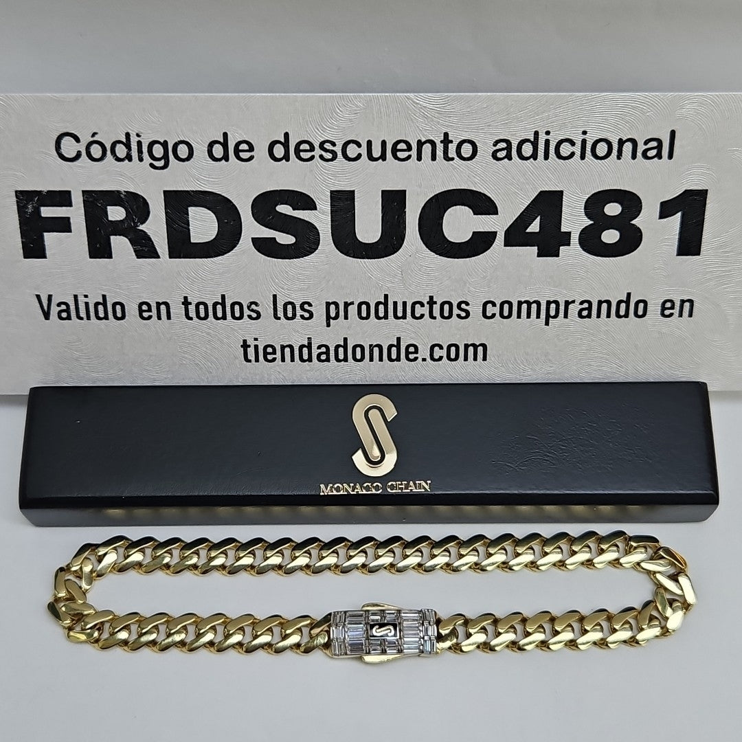 PULSERA CABALLERO MONACO ORO 14K 8.1 (NUEVO)