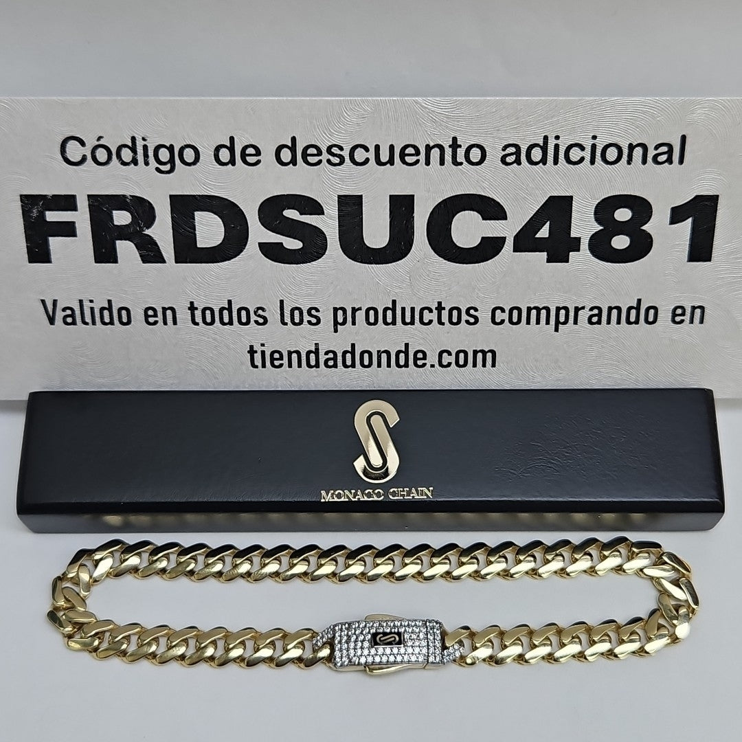 PULSERA CABALLERO MONACO ORO 14K 7.8 (NUEVO)
