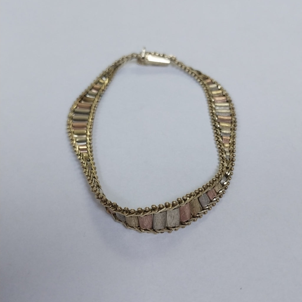 PULSERA ORO COMBINADO 10 K 8.7 GRMS (SEMINUEVO)