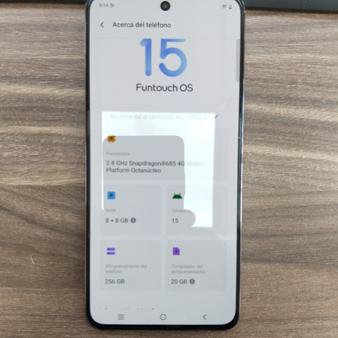CELULAR VIVO V50 LITE V2441 (2025) 256 GB 8 GB RAM (SEMINUEVO)