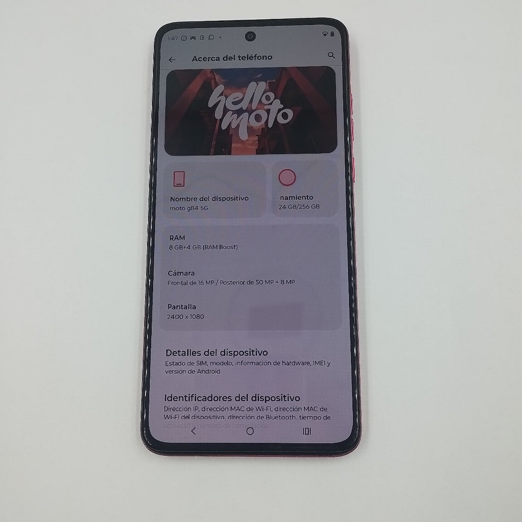 CELULAR MOTOROLA MOTO G84 XT2347-1 (2023) 256 GB 8 GB RAM (SEMINUEVO)