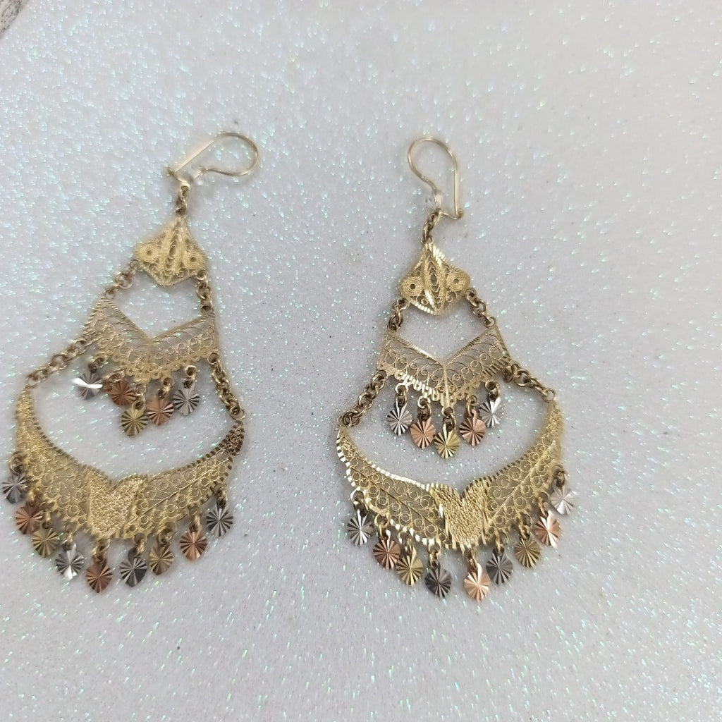 ARETES PAR ORO COMBINADO 14 K 11.1 GRMS (SEMINUEVO)