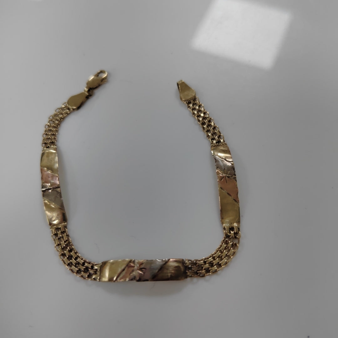PULSERA ORO COMBINADO 10 K 4.3 GRMS (SEMINUEVO)