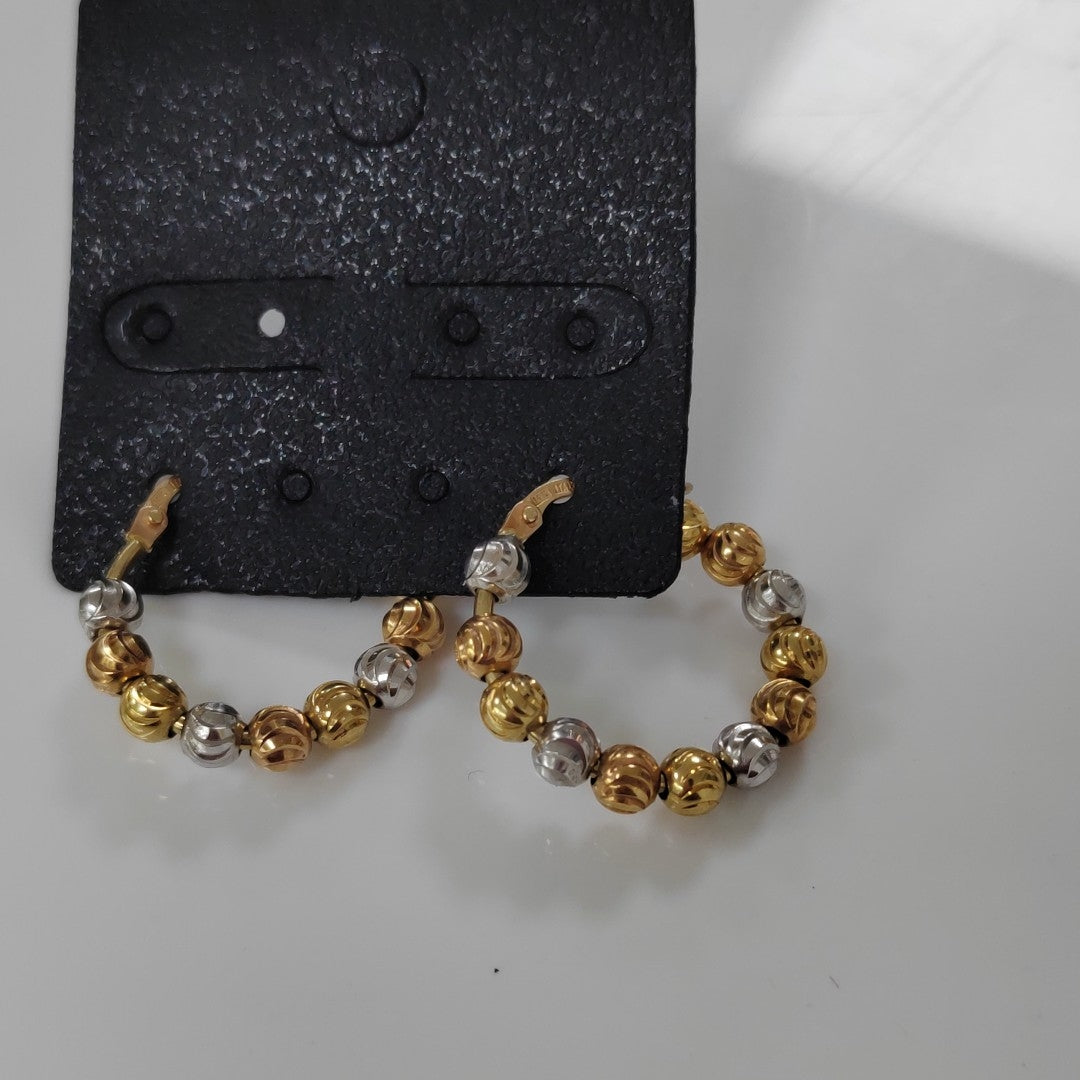 ARETES PAR ORO COMBINADO 14 K 4.3 GRMS (SEMINUEVO)