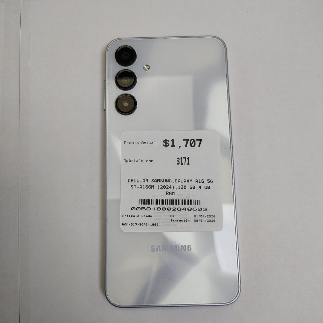 CELULAR SAMSUNG GALAXY A16 5G SM-A166M (2024) 128 GB 4 GB RAM (SEMINUEVO)