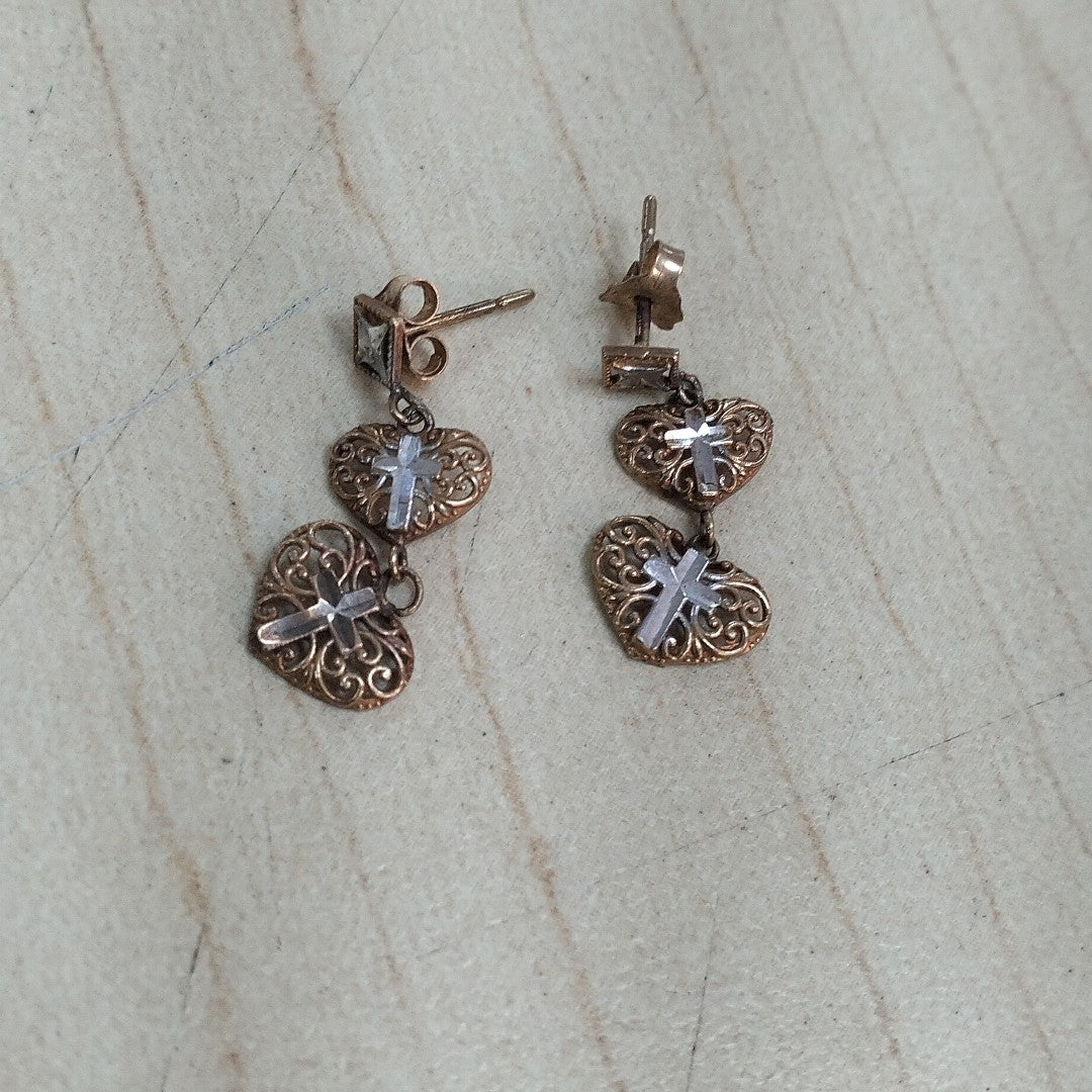 ARETES PAR ORO, RODIADO 10 K 1 GRMS (SEMINUEVO)