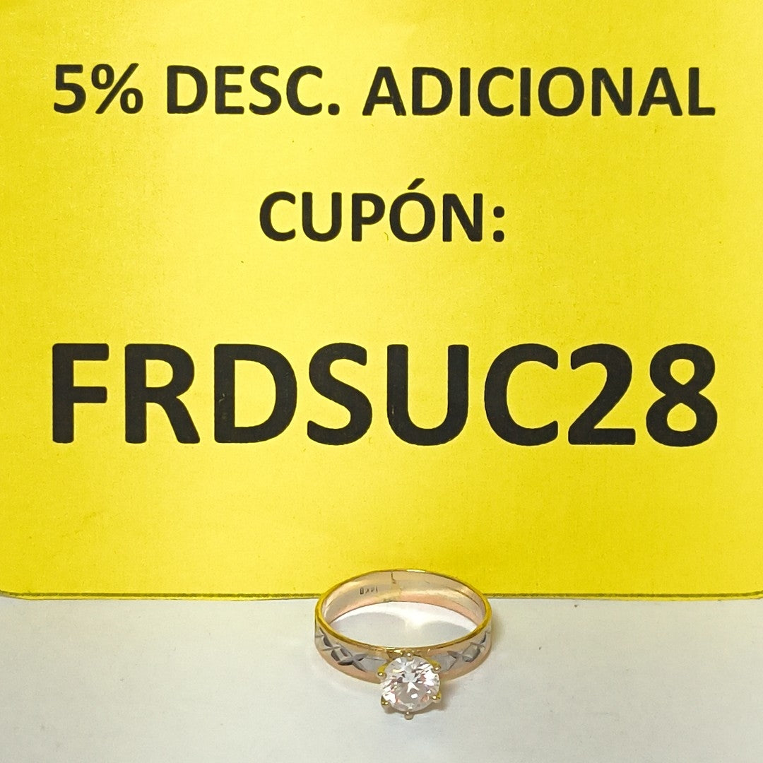 SOLITARIO ORO COMBINADO 14 K 2,40 GRMS (SEMINUEVO)