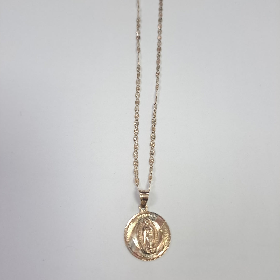 CADENA,MEDALLA RELIGIOSA ORO 10 K 2,60 GRMS (SEMINUEVO)