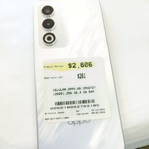 CELULAR OPPO  A5 CPH2727 (2025) 256 GB 4 GB RAM (SEMINUEVO)